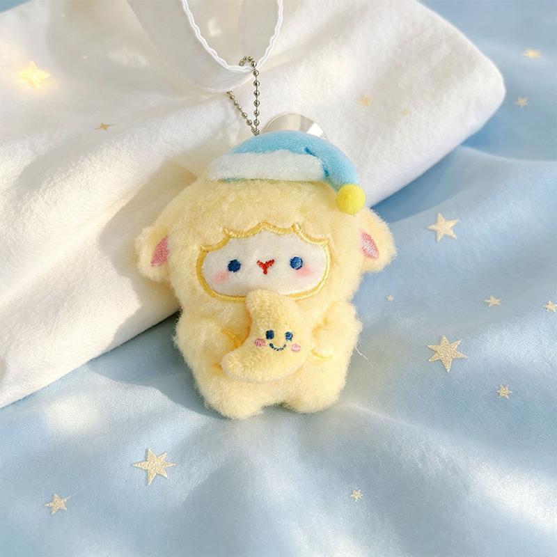 1Pcs  Product Star Hugging Sleeping Hat, Lamb Doll Pendant, Soft Plush Pendant, Cute Cartoon Series Plush Toy, Perfect Gift