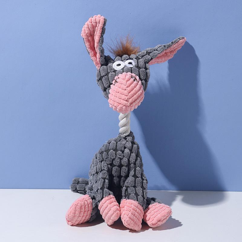 Dog Squeaky Toy Durable Chew Grinding Funny Donkey Plush Interactive Pet Toy