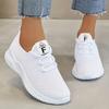 Atmungsaktive Strick-Sportschuhe für Damen mit dicker Sohle, lässige Outdoor-Schnürschuhe, bequeme Laufschuhe mit niedrigem Schaft