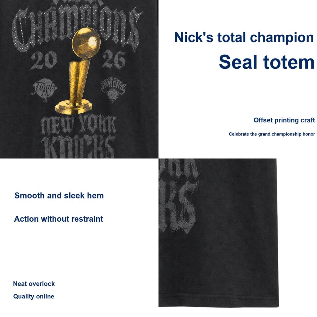 Nike 2025/26 New York Knicks NBA Championship Coal Black Men Tops JJ0565-060
