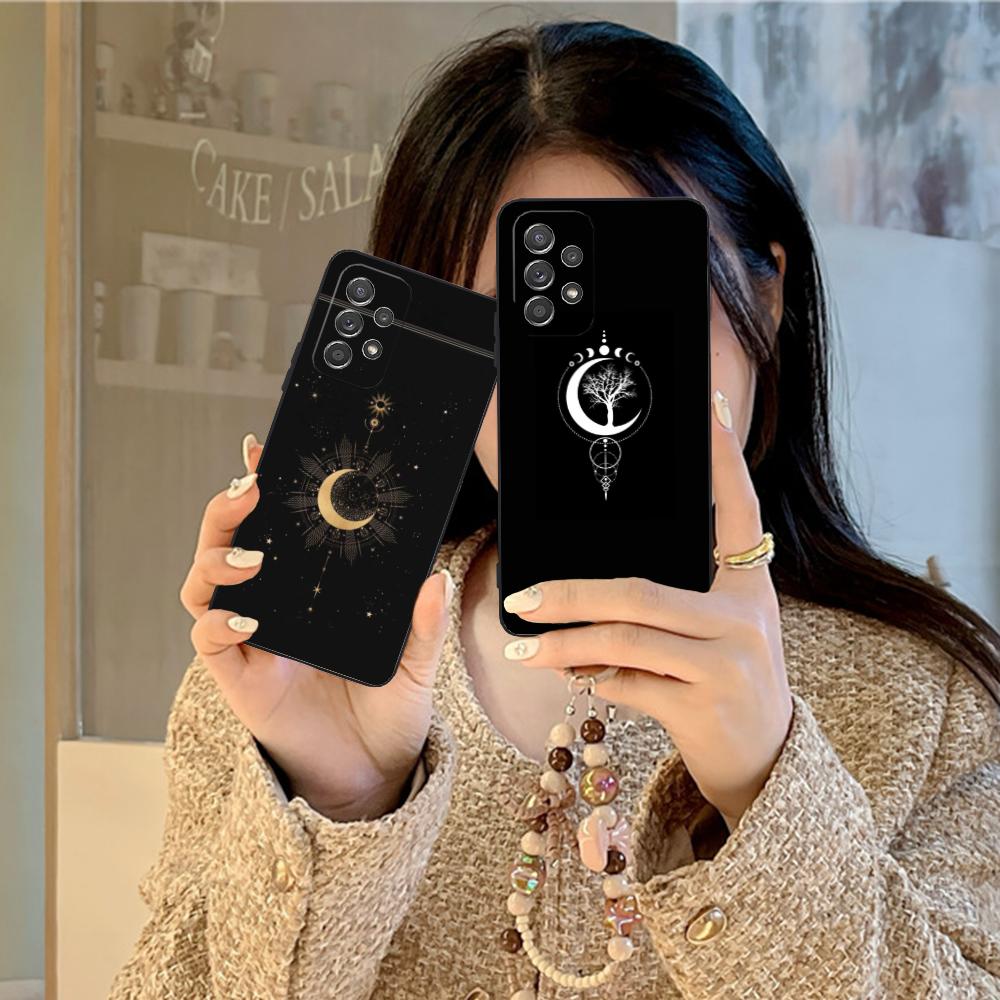 Sun Moon Mobile Cell Phone Case for Samsung Galaxy M55 54 42 35 34 33 32 23 22 15 14 13 12 F55 5G Colorful Cover Luxury Cover