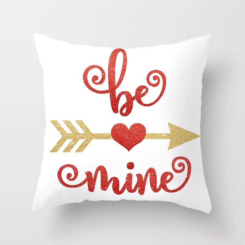 New Valentine'S Day Red Rose Pillowcase Creative Wedding Home Decoration Cushions Cover Heart Shaped Pillow Case