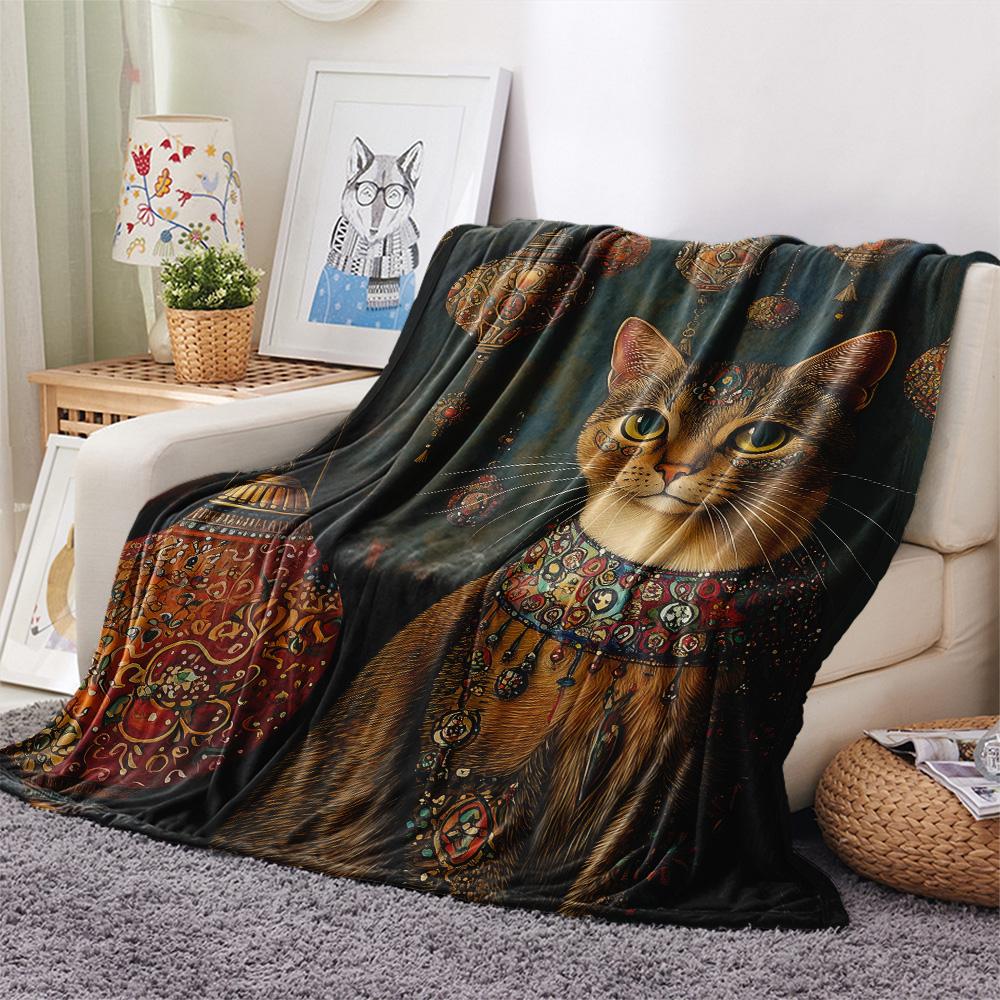 Cute Cats  Print Flannel Blanket, High Quality Comfortable for All Seasons, Home Decor, Warmth and Comfort