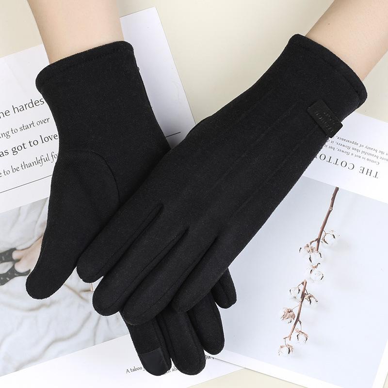 Warm Gloves New Rabbit Velvet Bow Outdoor Cycling Versatile Windproof and Cold Autumn and Winter Gloves