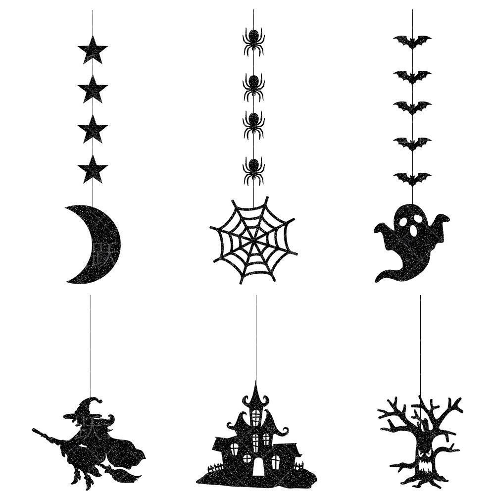 Halloween Netopýr Lebka Duch Závěsná ozdoba Strašidelná hrůza girlanda Halloweenská párty zásoba Haunted House Domácí dekorace LXY