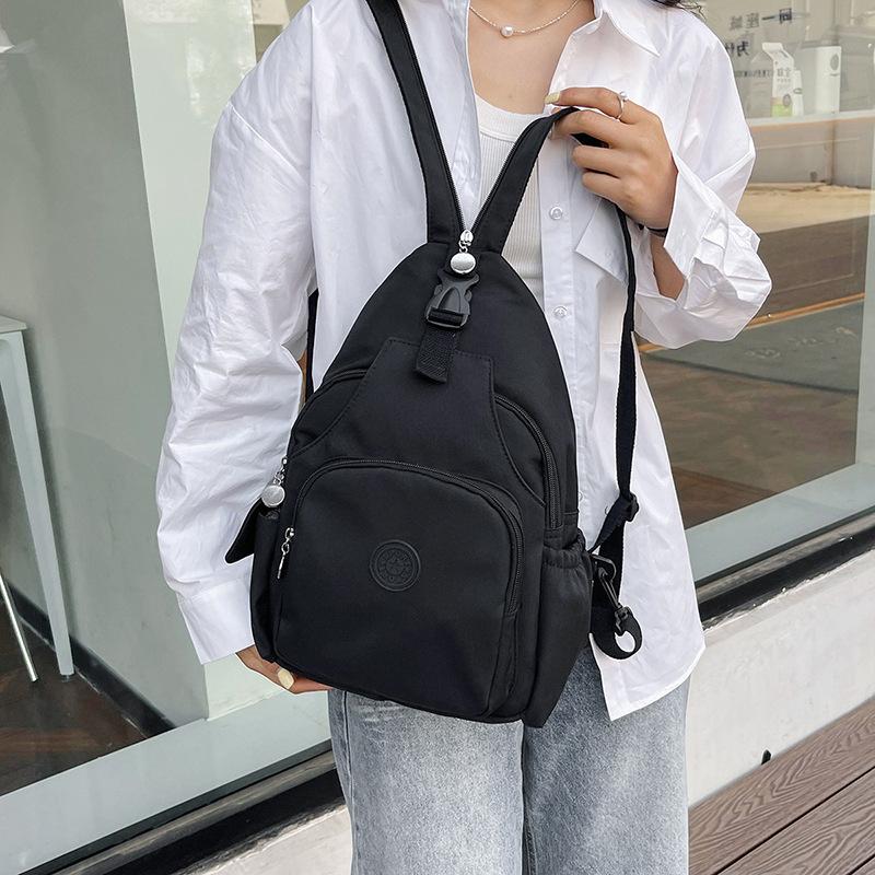 Summer Casual Simple Large-Capacity Backpack Lightweight Versatile Messenger Bag Oxford Cloth Multi-Functional Breast Bag Women