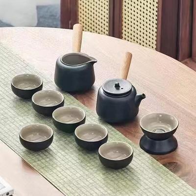 Handun Black Ceramic Chinese Kung Fu Tea Set