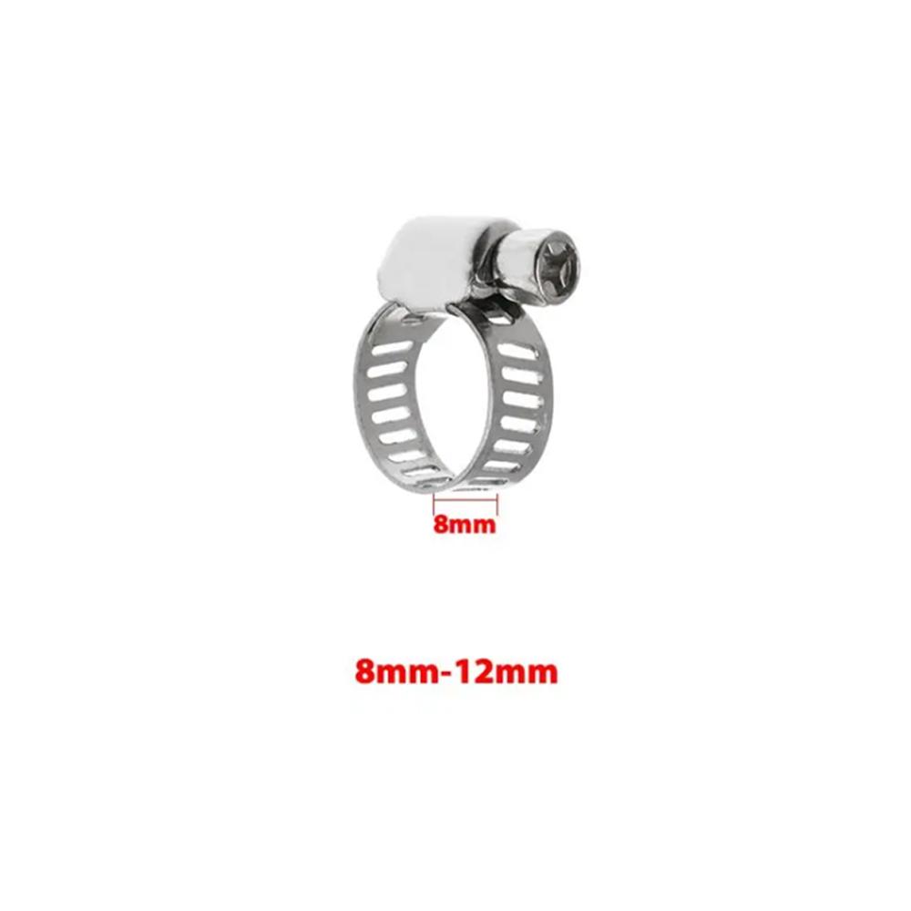 10Pcs Hose Clips Pipe Clamps Stainless Steel Hoop Clamp Hose 304 Stainless Steel Automotive Pipes Clip Fixed Tool 8-25mm