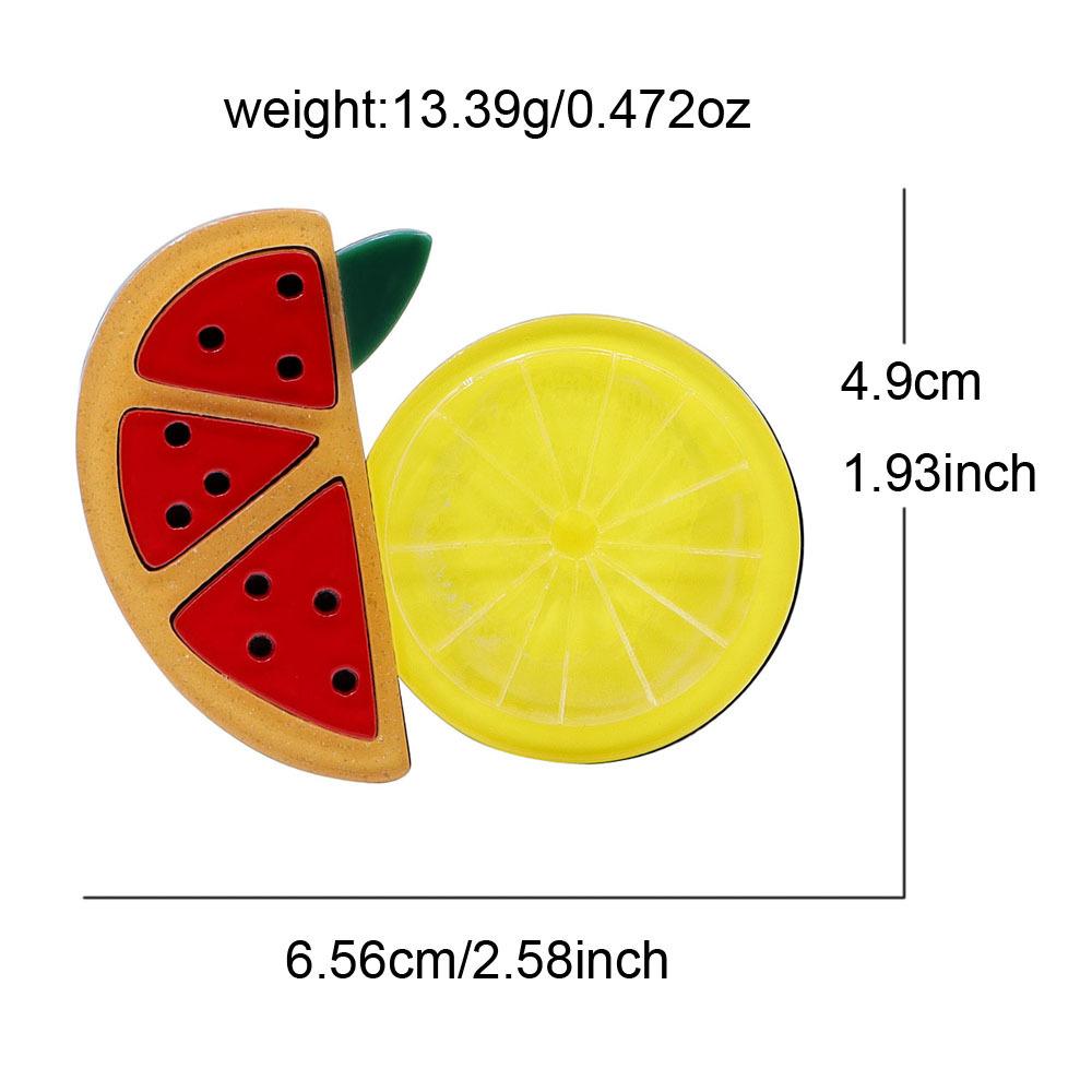 Handmade Splicing Acrylic Sheet Watermelon Lemon Fruit Brooch, Personalized and Versatile