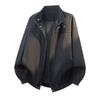 Stand Up Collar Men's Autumn Jacket American Loose Casual Jacket Top Versatile Plus Size