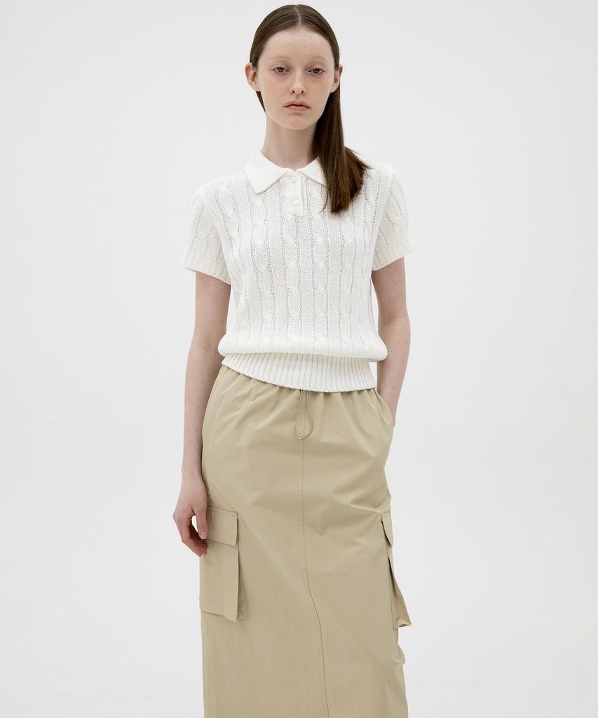 Leuba Cargo String Long Skirt - Beige