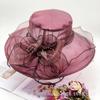 Hut Damen Sommer Koreanische Version Sonnenschutz UV-Schutz Sonnenschirm Stoffhut Sonnenhut Organza Blume Großer Rand Netz Zylinderhut