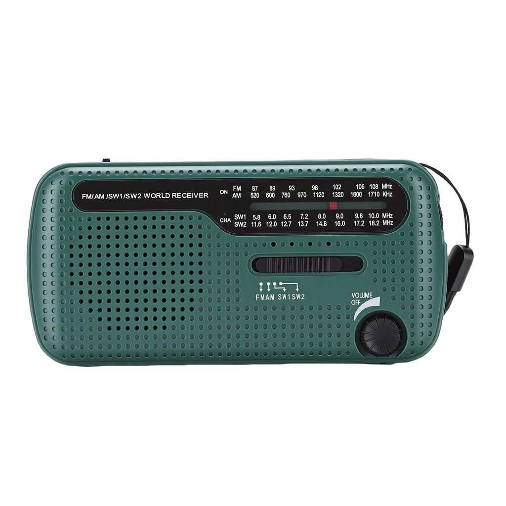 Tragbares Solarradio NOAA Wetter Kurbel AM FM Kurzwellen Notfallradio mit LED-Taschenlampe