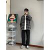 2024 Plaid Long Sleeve Shirt Japanese Hong Kong Style Ins Loose Shirt Boys Summer Trendy Versatile Casual Coat