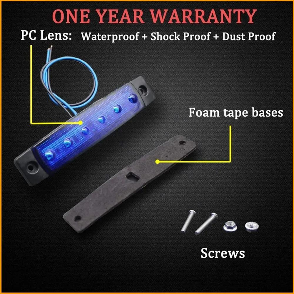 10Pcs Truck Trailer Side Marker Indicators Light Car Signal Brake Rear Warning Tail Light LED 12V 24V Warning Lamp