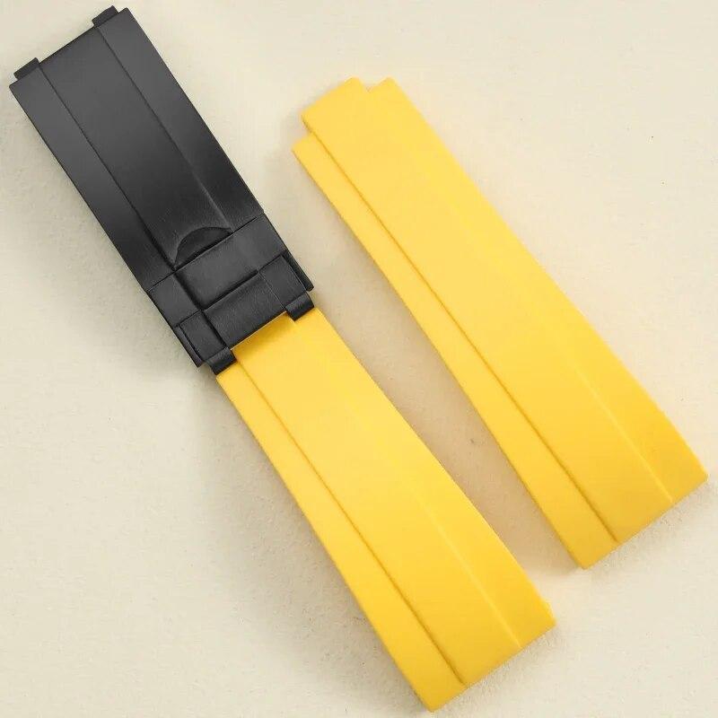 21 20mm Black Blue Brown Blue Rubber Watchband For Rolex Submariner DMT Daytona Strap Tape Delpoyment Clasp With Crown Logo