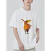 Rundhals T-Shirt Weiß Frosch Krieger Cartoon Print Freizeitkleidung für Männer und Frauen Alltagsoutfits Streetwear Mode Sommer Top