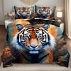 Ensemble de literie imprimé 3D motif tigre coloré Ensemble de housse de couette en polyester doux et confortable Housse de couette de luxe pour la maison Taies d'oreiller