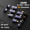 Monitor Projector HD 2.1 UHD HDTV Adapter Converter Mini /Micro HD To HDMI-compatible 8K 60HZ