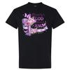 Easter Christian T Shirt Blessed by God Saved by Jesus Purple Cross Floral Tee