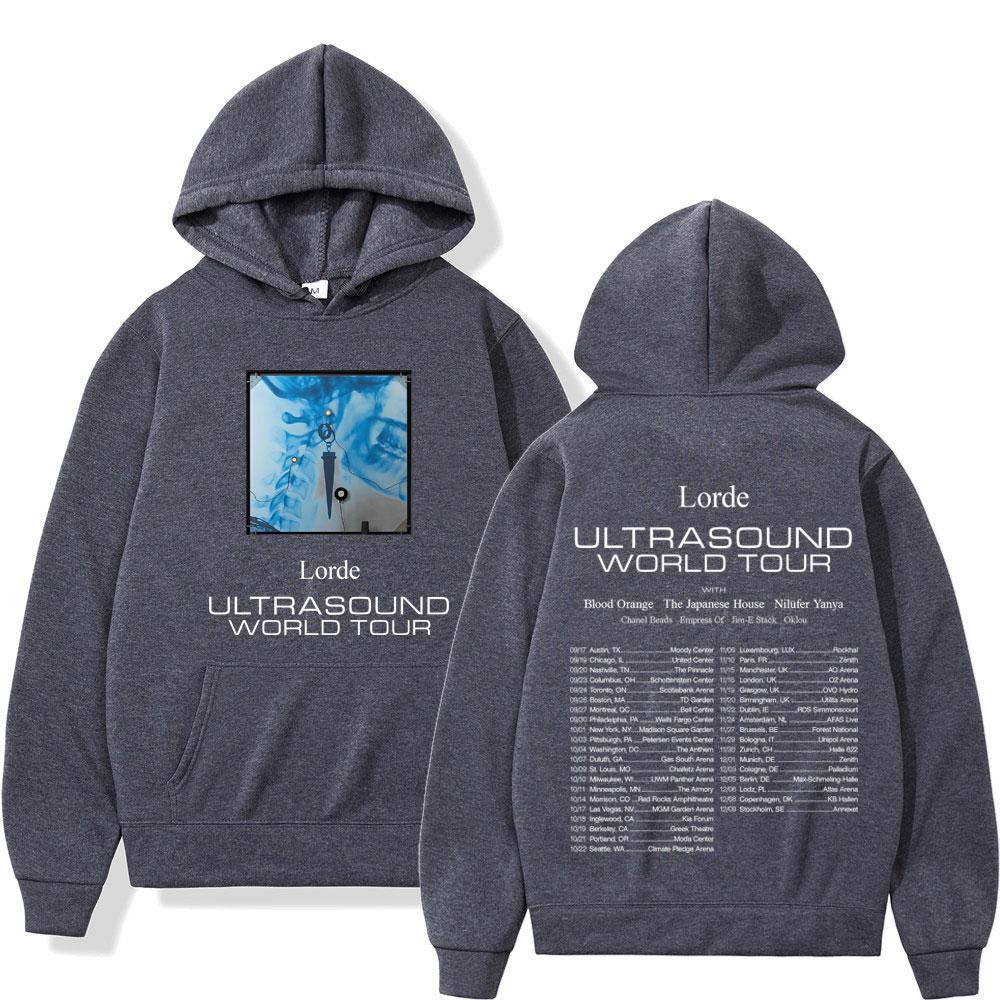 Sweat à capuche imprimé recto-verso Lorde Ultrasonic World Tour 2025 Hommes Femmes Beauté Mode Hip Hop Sweat à capuche pour homme