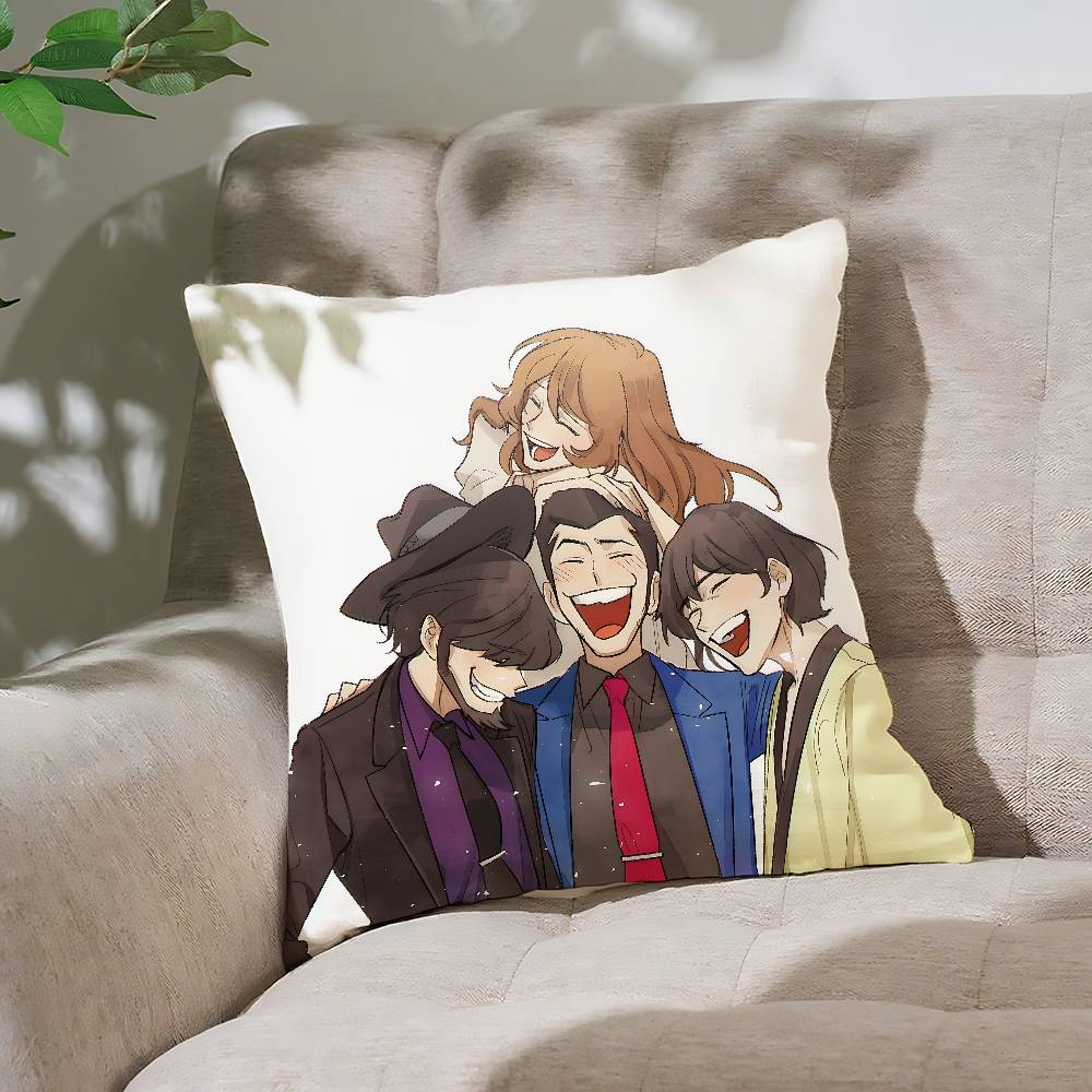 Anime L-Lupin Der T-Dritte Kissenbezug Kissenbezug Weich Niedlich Wurfkissenbezug Für Auto Sofa Kissenbezug Polyester Mit Reißverschluss