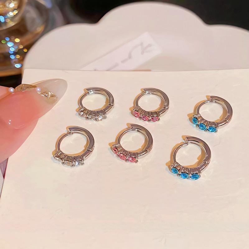 Colorful Zirconia Ear Hoop - Exquisite and Dazzling, Perfect for Protecting Your Ear Holes. Small and Unique Hoop Earrings Without Ear Holes.