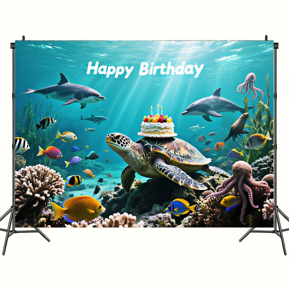 Colorful Happy Birthday Tapestry Balloons Rainbow Children Girl Birthday Decoration Banner Baby Party Background Photo Props