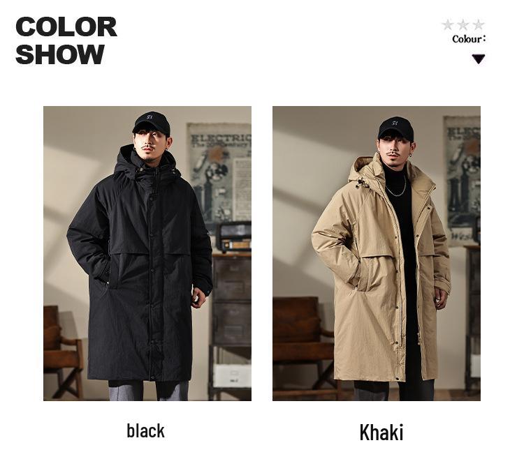 Xi Gao Heren Winter Donsjas Middellang: Hoge Kwaliteit, Winddicht, Warm, Verdikt, Veelzijdig, Casual.