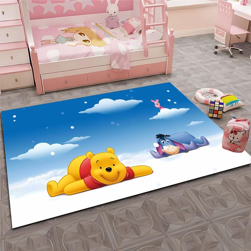 Mehrgrößen Cartoon Winnie Puuh Teppich, Wohnzimmer Schlafzimmer Kinderzimmer Sofamatte, Fußmatte Boden Anti-Rutsch Teppich Versand am nächsten Tag