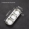 Korean Stainless Steel Three-Compartment Sauce Dish Set