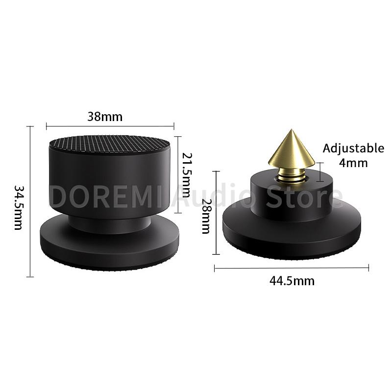 4Pcs HiFi Speaker Spike Stand Foot Pads Aluminum Alloy Shock-absorbing Feet Peg CD Stand Speaker Amplifier Isolation Feet Nail