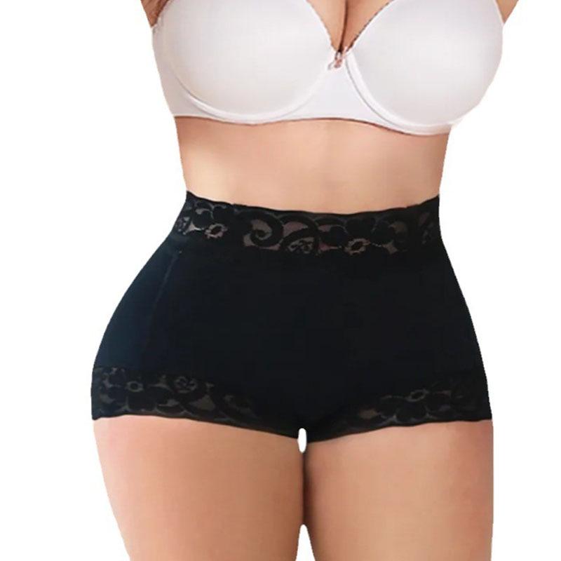 Plus Size Lace Mid-Waist Tummy Control Shaping Panties for Women
