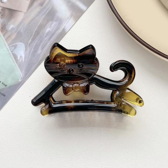 Girl Hair Claw Cat Design Anti-slip Teeth Hair Clip Back Head Shower Shark Hair Clip School Events Festive Hair Accessory