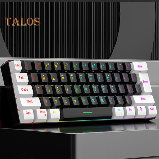 Wired Mechanical Gaming Keyboard with RGB Light Universal 61 Keys Mini Wired Office Keyboard Mouse Kit