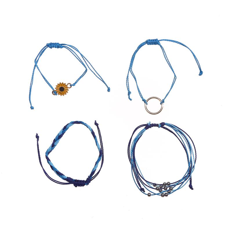 Friendship Bracelet Braided Rope Bracelet Adjustable Couple Bracelet Party Jewelry Set Gifts