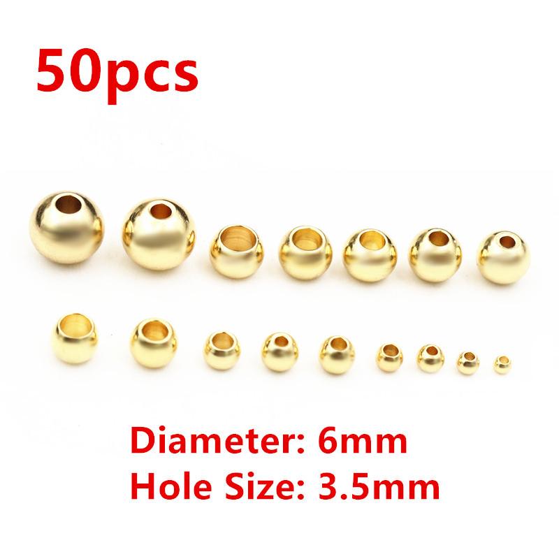 30-100 Stück 2-8mm Edelstahl Goldfarbe Abstandshalter Perlen Charms Lose Perlen DIY Armbänder Halsketten Perlen für Schmuckherstellung Charms