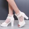 Fashion 2024 New Women Shoes High Heel Sexy Square Heel Sandals Women Pumps Party Ladies Shoes Peep Toe Breathable Pumps Shoes Uik89