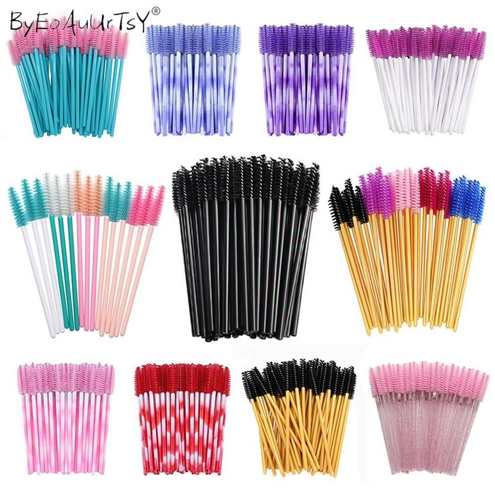 Fizz Transparent Mascara Eyebrow Mascara Wand Eyelash Spoolie Brush Wholesale Mix 50 Pieces/Set, 50 Pieces, 02 Pink Green