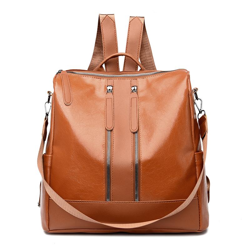 Women Versatile Backpack - Spacious Pu Leather School Bag With Adjustable Straps Multiple Pockets For College Work Shoulder Bag Quality