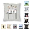 Individuell Niedliche Greyhound Windhund Hund Quadratische Kissenhülle Heimdekoration 3D Gedruckte Whippet Welpen Kissenbezug Für Sofa
