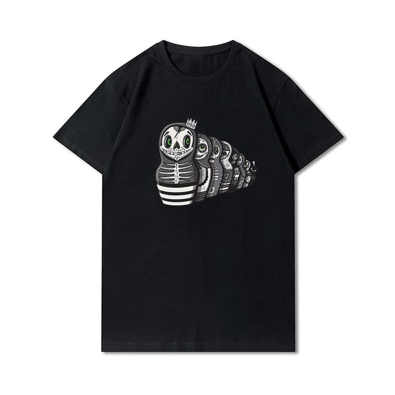 Maglietta Harajuku in cotone di alta qualità da uomo taglie forti, maglietta anime, maglietta stampata, scollo rotondo estivo, magliette casual in cotone