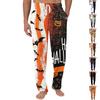 Men's Halloween Print Pocket Casual Pants with Drawstring Waistband Comfortable Fit Lounge Sleepwear Bottoms for Home Use