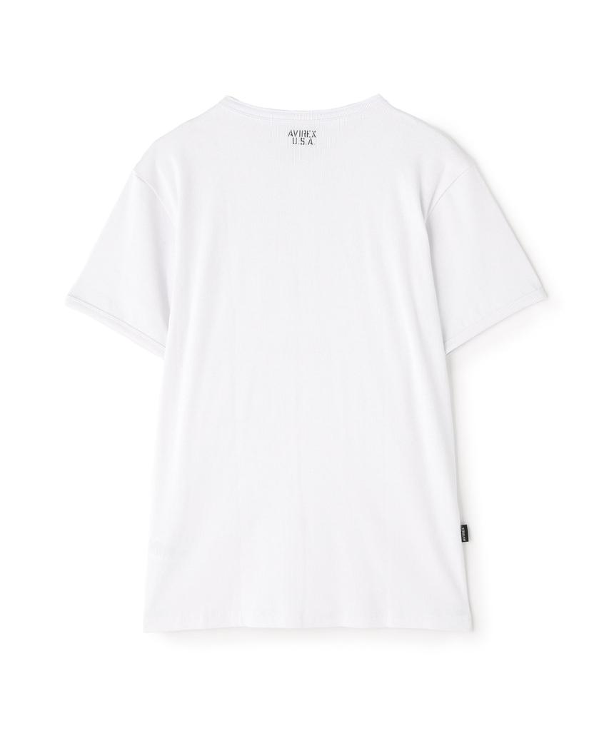 AVIREX DAILY RIB HENLYNECK TEE 6143504 Men's L White