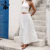 Women's Fashion Casual Solid Color Print Summer Spring Sleeveless O-Neck Skirt Suits
