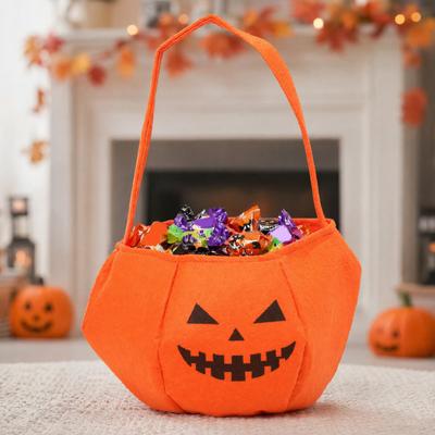 Halloween Pumpkin Candy Bag for Kids Small Trick or Treat Bucket