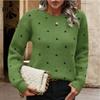 Pulls à manches longues et col rond pour femmes, mode décontractée, automne hiver, imprimé à pois