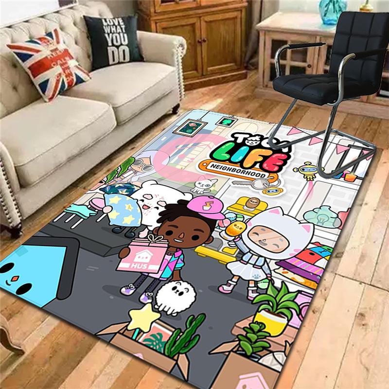 Toca Boca Life Teppich Fußmatte für Wohnzimmer oder Schlafzimmer Weicher und bequemer Teppich ein Geschenk für Geburtstag und Feiertag.