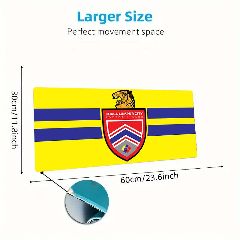 Kuala Lumpur City FC Print Cushion Non-slip Laptop Tablet Big Mousepad XXL Mat Mini PC Playmat With Lock Edge