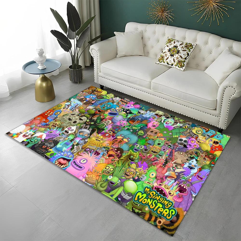 My Singing Monsters Videospiel Cartoon 3D Teppich für Zuhause Wohnzimmer Schlafzimmer Sofa Fußmatte Dekoration, Teppich rutschfeste Bodenmatte